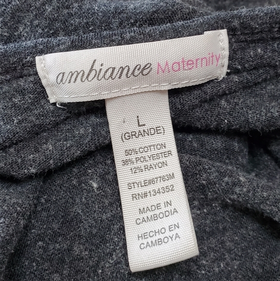 AMBIANCE MATERNITY TEE SZ L - Picture 6 of 9